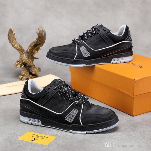 

2020qr official website new luxury men's casual fashion shoes, high-quality travel sneakers, fast delivery original box packaging, Black