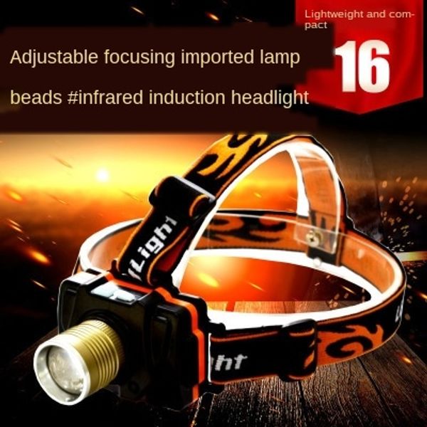 

new t6 infrared induction retractable zoom strong fishing usb charging new t6 headlight infrared headlight headlight