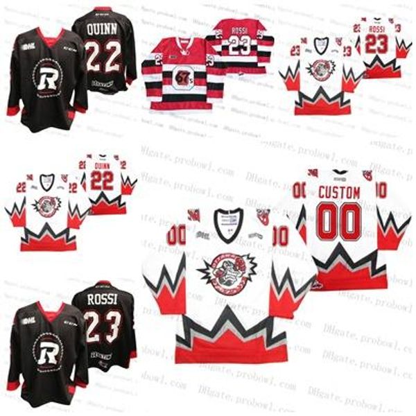 

23 marco rossi ottawa 67's 22 jack quinn shl ohl 2020 draft navy white hockey jersey custom white black red name+number