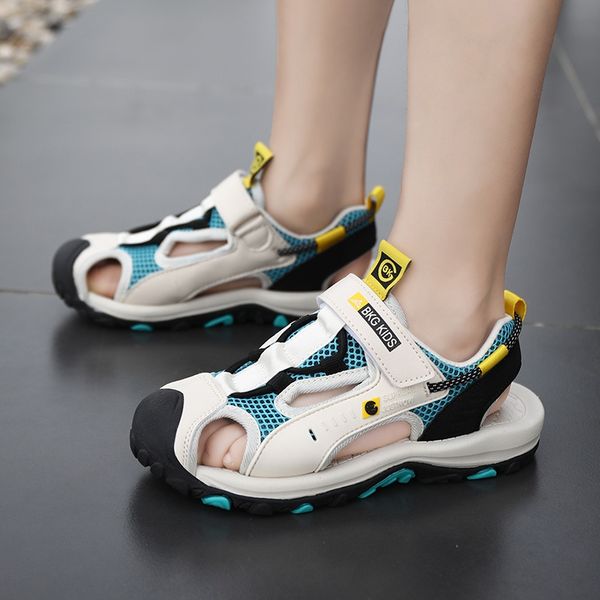 

new breathable baotou medium and large boys' sandals for 12-15 er tong bao children's shoes sandals children's shoes years ol, Black;red