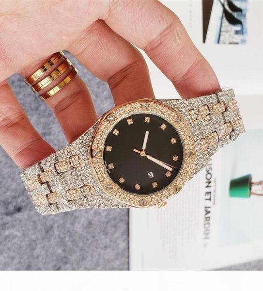 

luxury big fashion designer ladies gold watch white dress full diamond watches women men bracelet stainless steel clock, Slivery;brown