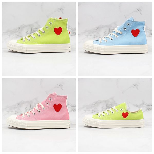 

2020 new play chuck 70 designer shoes skate highlighted colors pink green blue womens men canvas jointly big eyes high low sneakers