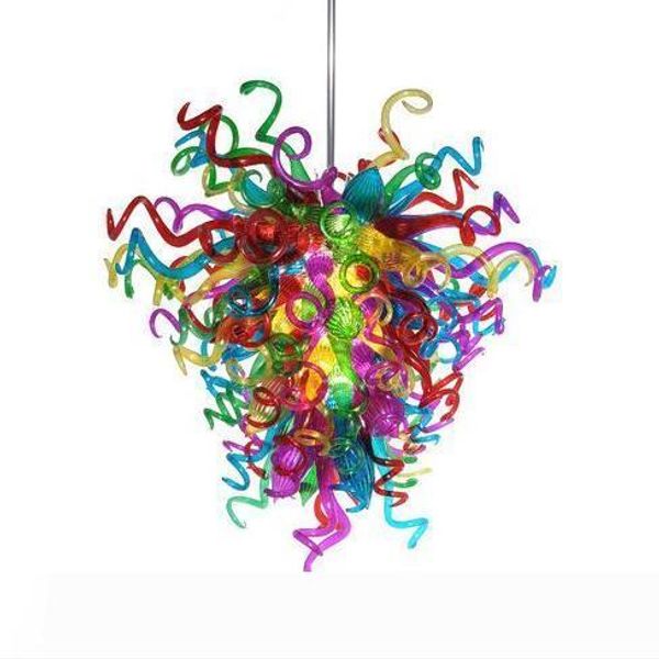 

european baroque style chandelier lighting good quality ac 110-240v led saving light source colorful hand blown glass chandelier