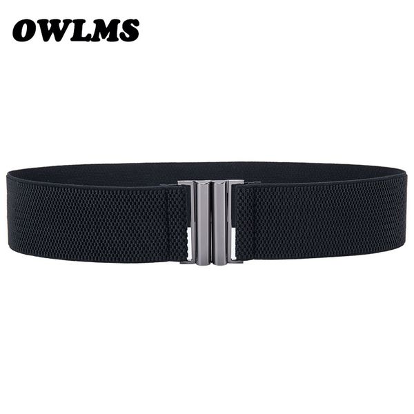 

new design waistband belts women black metal belt ladies girls stretchy elastic waist belt waistbands wide belts for women dress, Black;brown