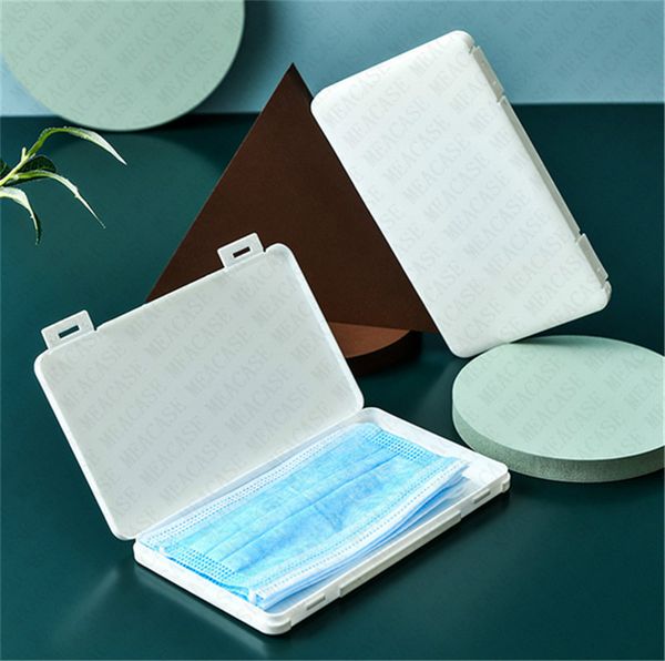 

2020 dustproof mask case portable disposable face masks container safe pollution-disposable mask storage box storage organizer d72203, White