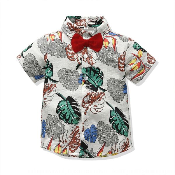 

wear boys' floral bow tie children's beach style short-sleeved kids tong chen shan tong chen shan jacket children's shirt shi, White;black