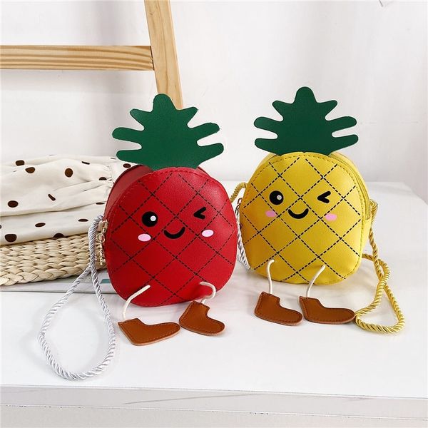 

children's small small bag wallet pineapple wallet female 2020 new cartoon cute pineapple coin purse baby mini crossbody bag
