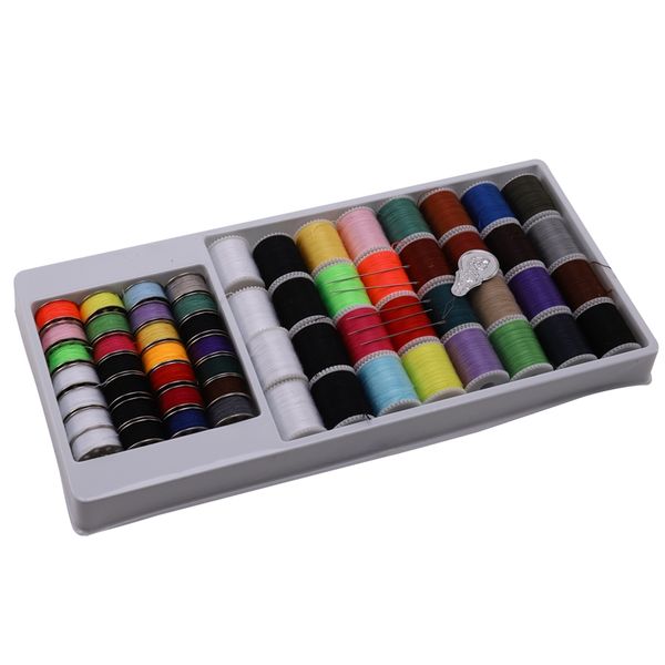 

60 pcs set reel thread hand stitching polyester strong sewing threads line for professional sewing machine or hand, Black;white