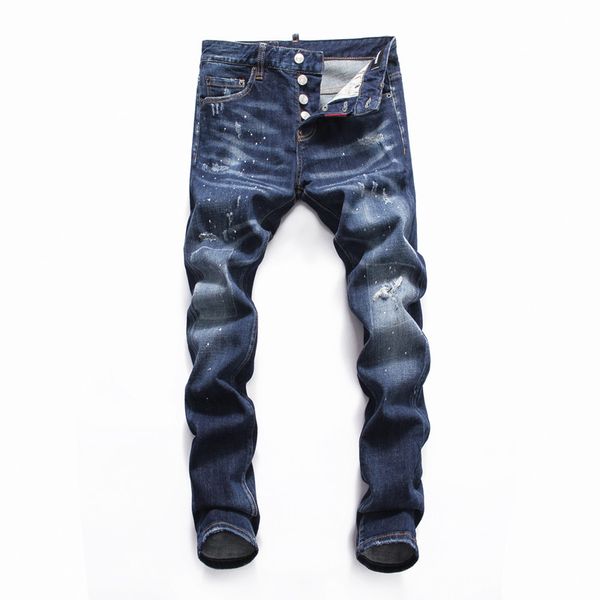 

mens designer jeans beam feet cotton pants joggers men solid color hip hop biker denim luxury fashion mens slim fit jeans men pants, Blue