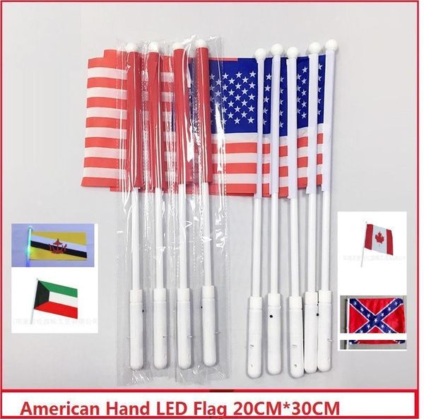 

американский ручной светодиодный флаг 4 июля день независимости сша баннер флаги led флаг товары для вечеринок