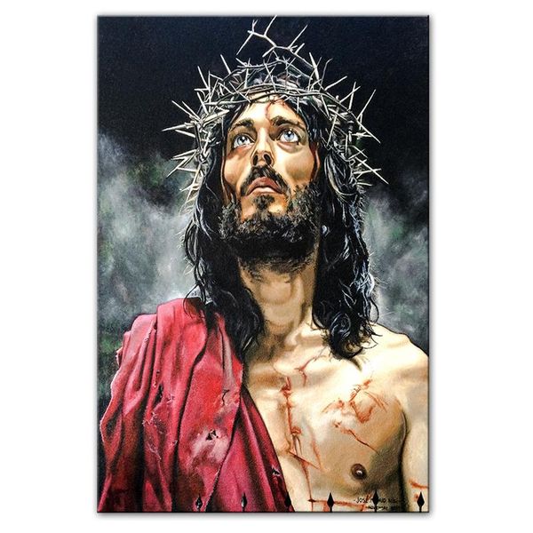 

Abstract Jesus Canvas Paintings On The Wall Posters And Prints Portrait of Jesus Wall Pictures For Living Room Wall Decoration