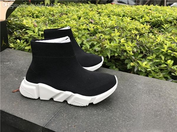 

2019 infant & children kids running shoes speed sock high sneaker tess mesh outdoor sports shoes toddler boy & girl trainer stretch-knit, Black