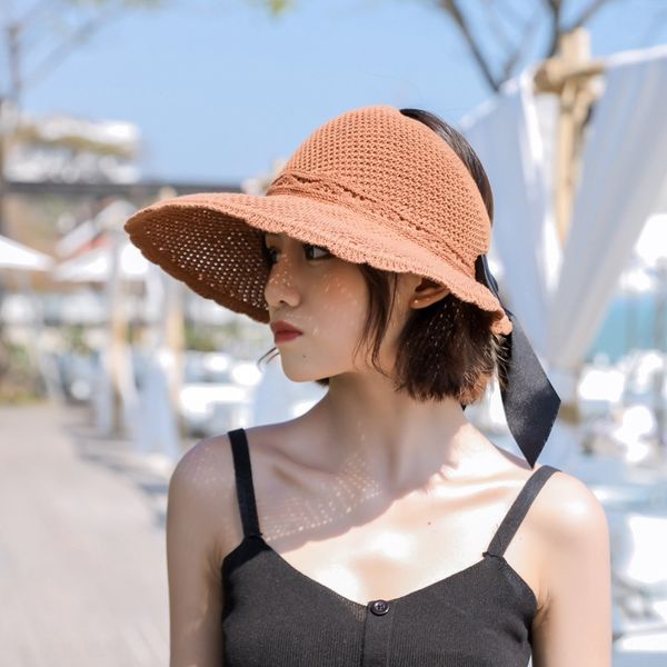 

autumn women's new all-match straw foldable uv-proof sun sun-proof straw hat beach hat for travel, Blue;gray