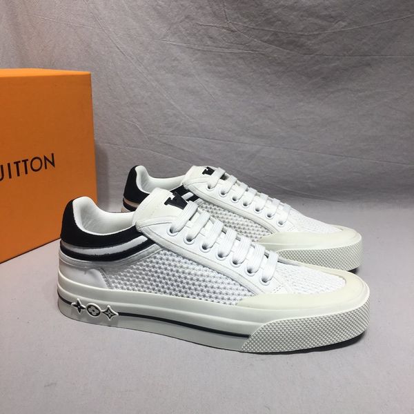 

2020 d7 leather lace-up fashion casual mens luxury designer shoes classic flat shoes mens sneakers original box, Black