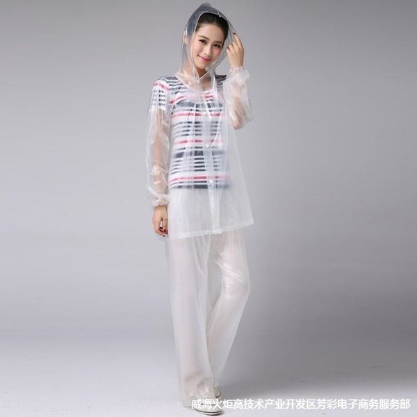 

k6pf1 raincoat suit split waterproof fashion riding rain raincoat fashionable fashionable transparent suit pants plastic pants and women&#03