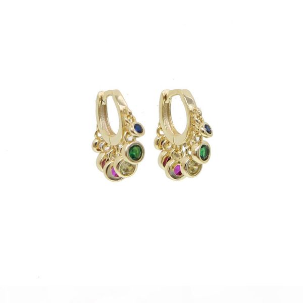 

g tassel gold color rainbow cz dangle earrings bohemia style women clip dangle earrings statement fashion buckle jewelry chic new, Golden