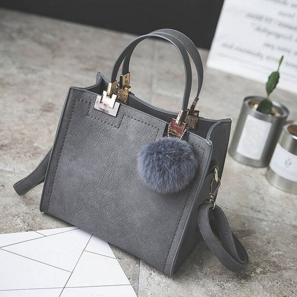 

handbag women shoulder bag handbags women bags designer high grade scrub leather messenger bag hairball women bag hasp zer