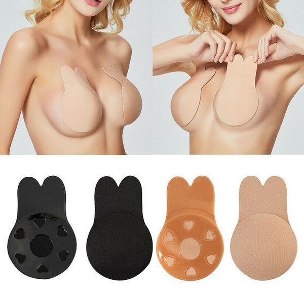 

1 pair invisible breast lift tape overlays on women's bra stickers chest stickers strapless adhesive bra nipple covers bikinis nipple b, White;black