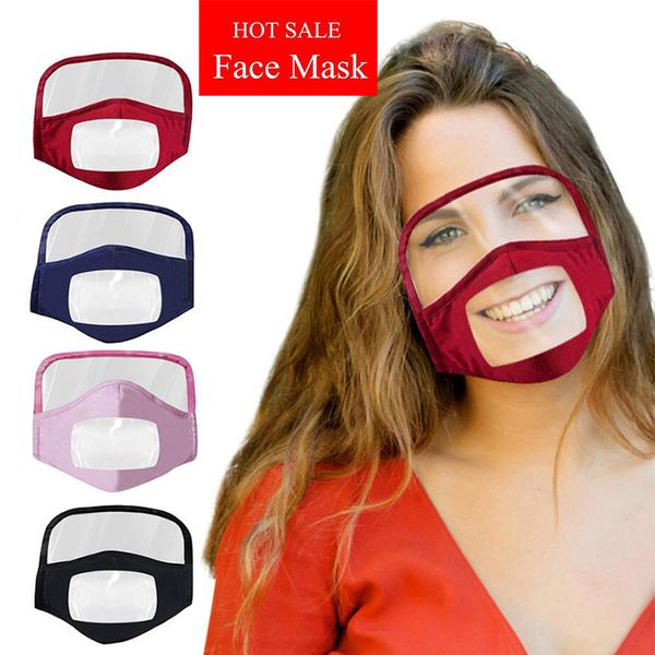 

fashion cotton dustproof mouth face mask with clear window visible eye shield windproof washable reusable mask for adults and kids