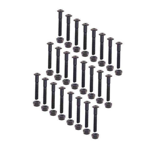 

24 pcs longboard skateboards cruiser hardware screws mounting bolts set (1.22inch