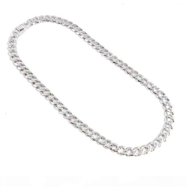 

iced out bling rhinestone кристалл отделка майами кубинский link chain мужская хип-хоп ожерелье ювелирных изделий 20, 24, 30, 36 дюймов, Silver