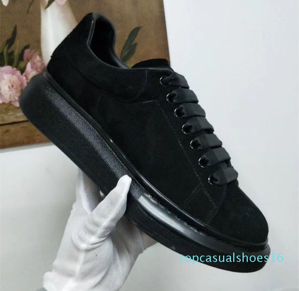 

дизайнер тапки мужчины женщины платформы тренажеры 100% кожа замша крупногабаритные подошва обуви класса люкс мужчины тренеры большой размер, Black