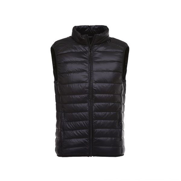 

spring and autumn light portable men's down jacket loose large size slim collar plus down jacket vest vest size, Black