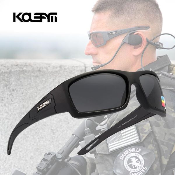 

kdeam luxury eyewear army outdoor sunglasses for men polarized lens classic design fishing glasses kd711 t200619, White;black