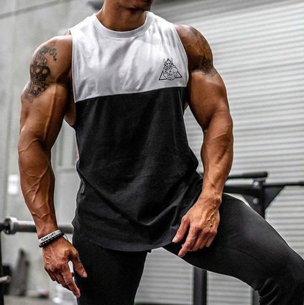 

sy2dk brother running summer bodybuilding sleeveless perspiration training men's hurdle exercise muscle brother running summer bodybuil, Black