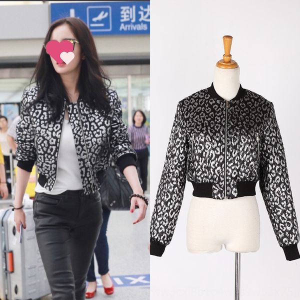 

special offer] 2019 autumn star same korean short long sleeve coat jacquard jacquard slim fit small coat, Black;brown