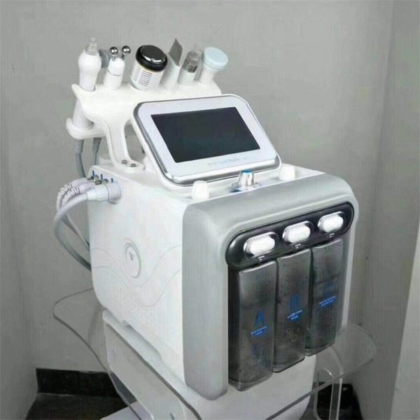 

6 in 1 h2 o2 hydra dermabrasion facial peel functional machine for spa, Black;white