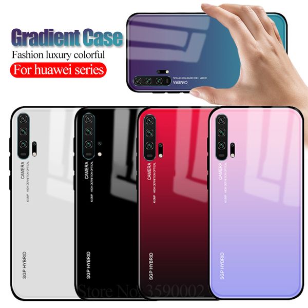 

gradient case for huawei p30 pro p20 lite mate 20 x p10 honor 20 10 light 9 8x nova 3 3i 3e 4 p smart plus y9 2019 glass cover