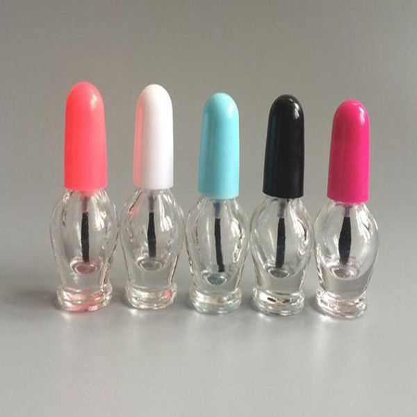 100 teile/los 3 ml leere Nagellack-Nagelflaschen mit Pinsel, Klarglas, Kosmetikflaschen, Verpackung im Großhandel