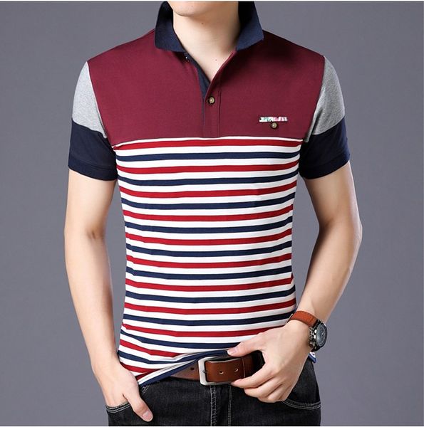 

mens shirt casual 3 colors 2020 summer new polo shirt cotton blend short sleeves men fashion plus size m-5xl 6xl patchwork slim, White;black