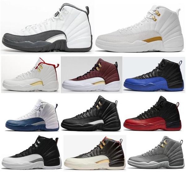 

new 12s dark grey game royal fiba game ball ovo white playoff men basketball shoes 12 blue french bl nakeskin jordan retros sneaker