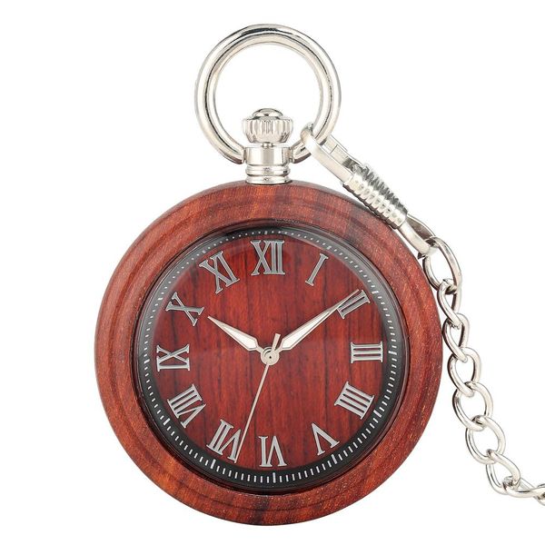 

women's wooden pocket watch quartz pendant watches for men thick chain pendant watch luminous pointers lightweight t200502, Slivery;golden