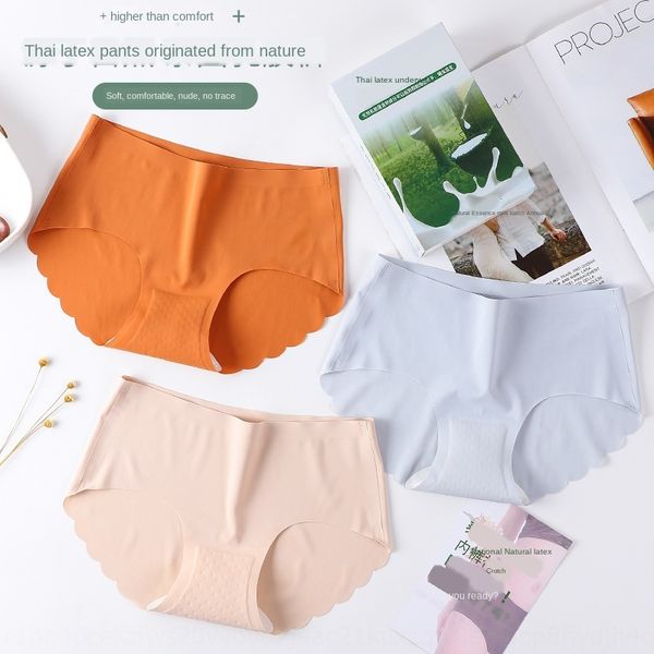 

a9yfq thailand natural women's antibacterial underwear latexshorts latex latex bottom block mid-waist ice silk seamless underwear women, Black;white