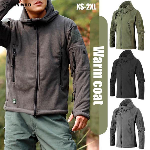 

men jacket coat tactical fleece jacket uniform soft shell casual men thermal army clothing multi-pocket, Blue;black