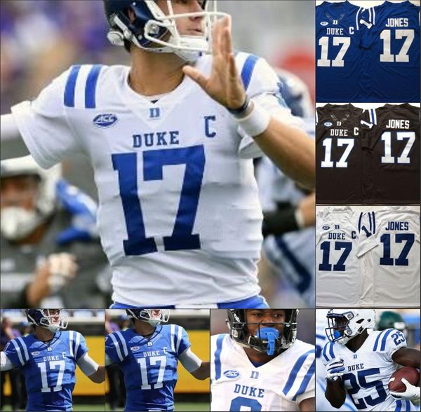 

2020 NCAA Duke Blue Devils #17 Daniel Jones College #4 Myles Hudzick Stitched 150th 2020 patch Football Jersey men Shirt