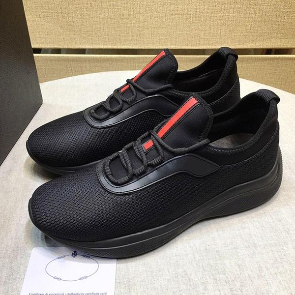 

comfortable mesh and neoprene sneakers men 's shoes outdoor walking shoes low breathable lace -up men shoes sale zapatillas hombre, Black