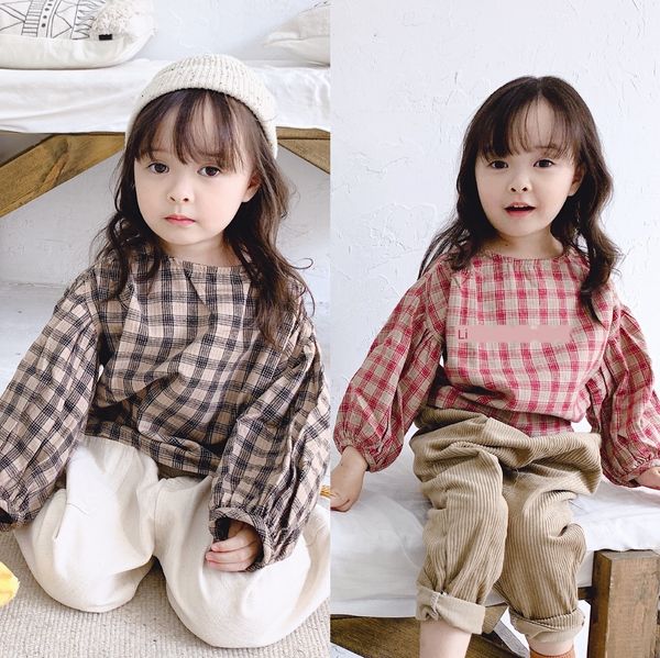 

girls long sleeve autumn 2020 new baby bubble sleeve all-match doll foreign style doll shirt shirt top, White;black