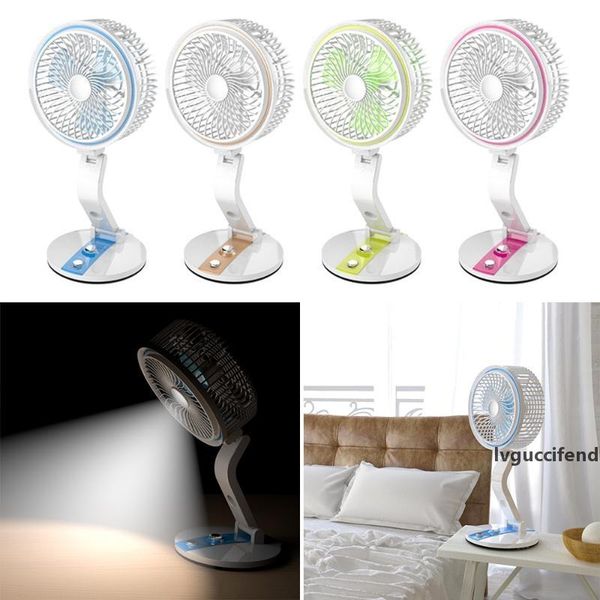 

wall-mounted/deskrechargeable usb folding electric fan with led light for dormitory office 2020