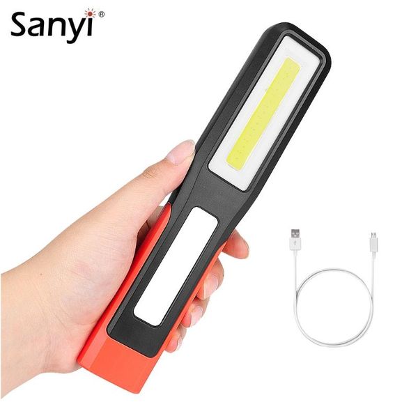 

cob working inspection light led torch usb charging lantern swivel hook magnetic for camping car repair maintenance