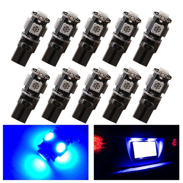 

car blue canbus t10 led w5w 194 168 light error no error deep blue bright interior car lights auto no error map doom light car led 12v