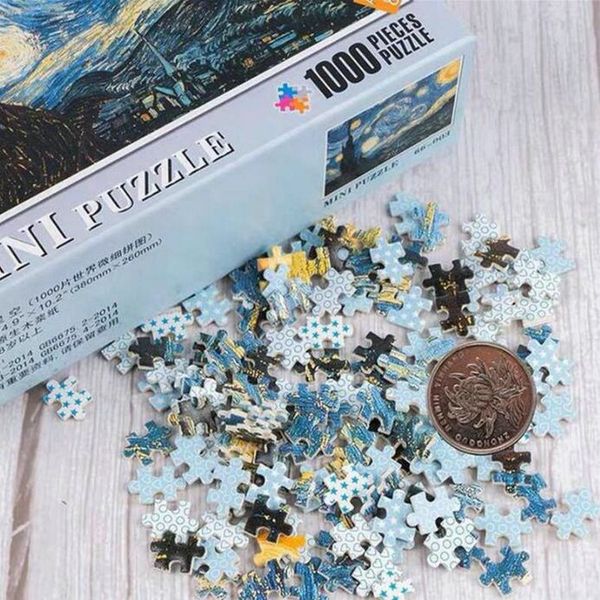 

small jigsaw puzzles for adults and kids mini tiny series starry night over rhone river by van gogh paper puzzle 150 pieces kiksj