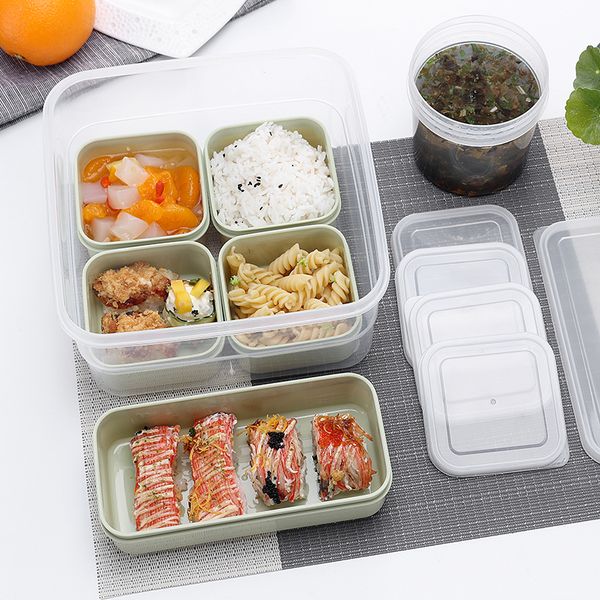 MICCK 7-teiliges Set Mittagessen, umweltfreundlicher Frischhaltebehälter, mikrowellengeeignet, Bento, auslaufsicher, Crisper-Box, T200710273w