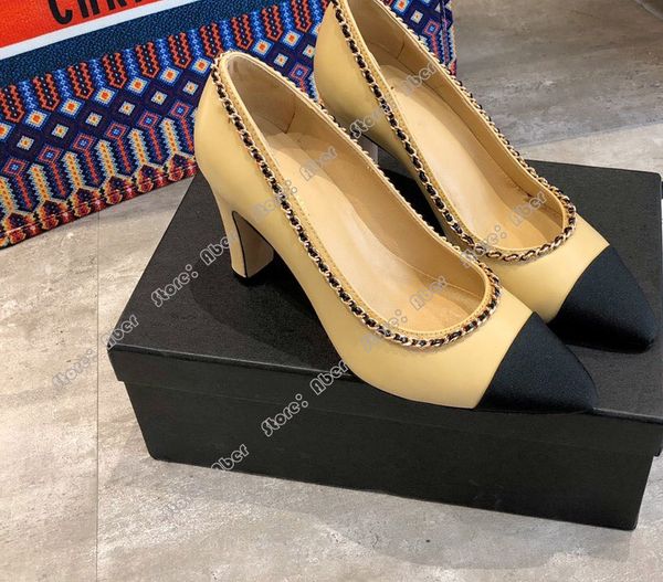 

aber new women's high heels mixed colorset foot comfort square heel prom wedding shoes genuine leather women shoes pointed toes basic, Black