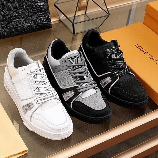 

mens shoes fashion sneakers casual lace -up footwears chaussures pour hommes with origin box trainer sneaker mens shoes casual l693 fast shi, Black