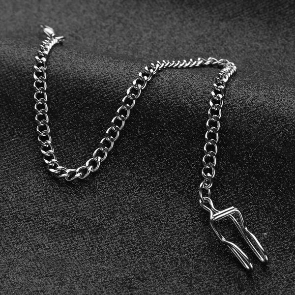 

new arrival fashion adults retro vintage metal plated vest waistcoat pocket chain watch holder necklace jean belt decor, Silver