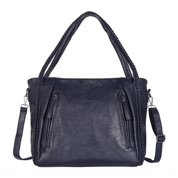 

2019 new korean style soft leather single shoulder women's large capacity hand casual crossbody handbag handbag women's big, White